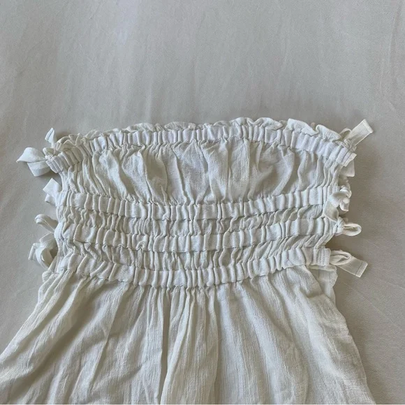 NWOT Free People x Jen’s Pirate Booty Ruffled White Fleetwood Tunic M - Picture 4 of 5